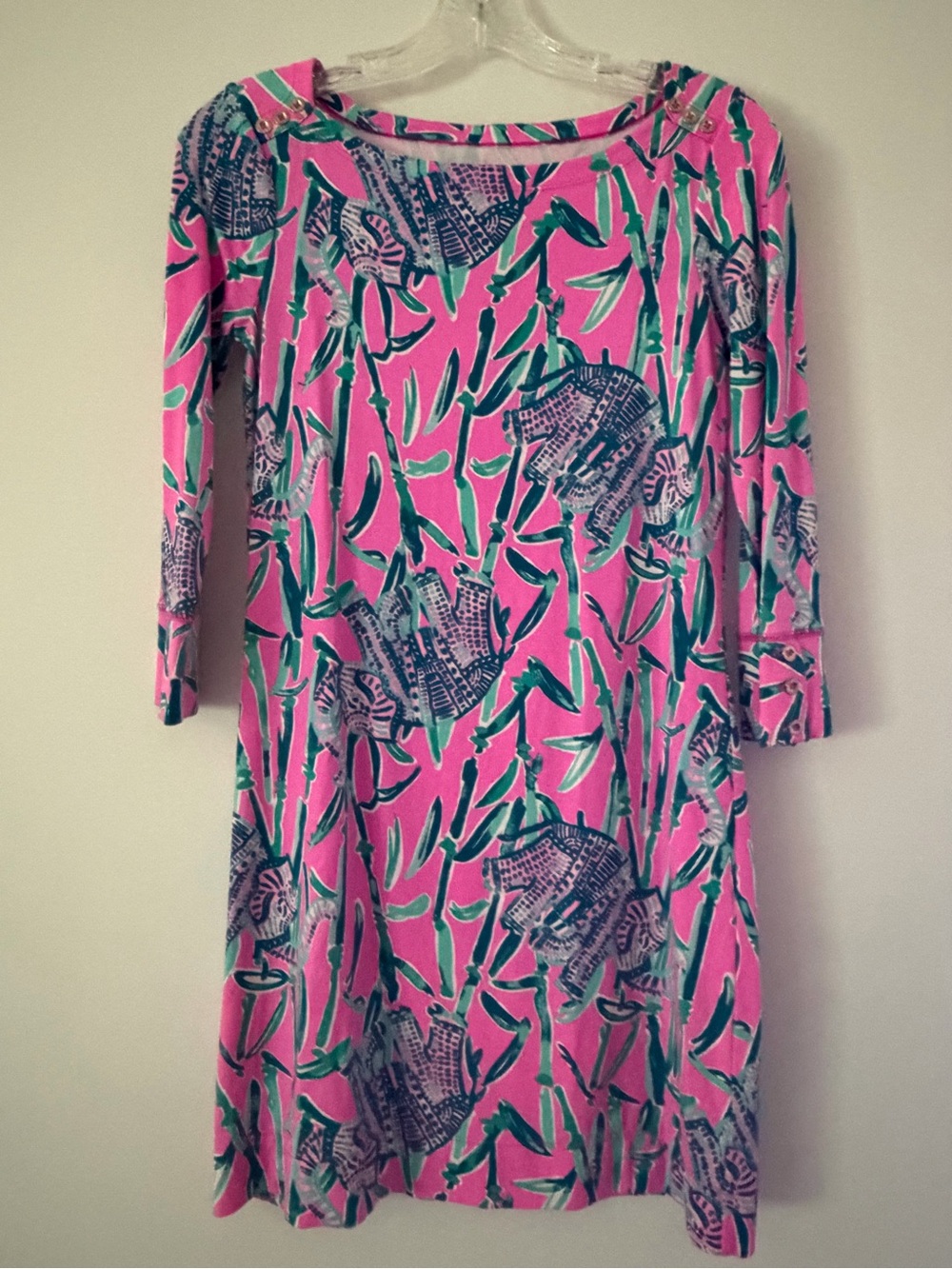 Lilly Pulitzer Pink Floral-Print Long-Sleeve Shift Dress
